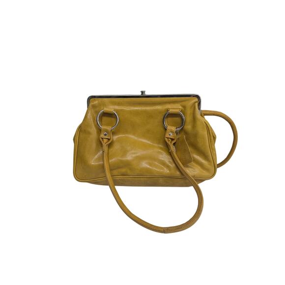 IRIS Tyler yellow leather handbag maximalist basics bright color - Picture 1 of 7